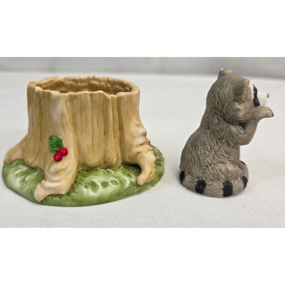 Franklin Porcelain Woodland Surprises Mouse and Raccoon Figurines 1984 Set of 2 - Picture 11 of 16